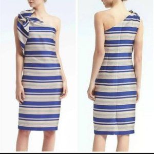 Lovely Banana Republic one shoulder striped dress